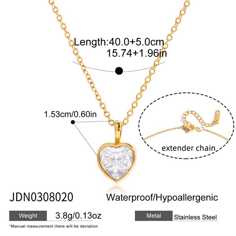 18K Plated Titanium Steel Zircon Necklace Light Luxury High-End Choker Tarnish-Free Stainless Steel Cross-Border Jewelry