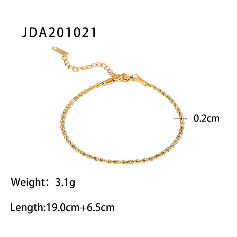 INS Vintage 18K Gold Plated Cross Dainty Anklet Fashion Stainless Steel Ankle Bracelet Jewelry for Women