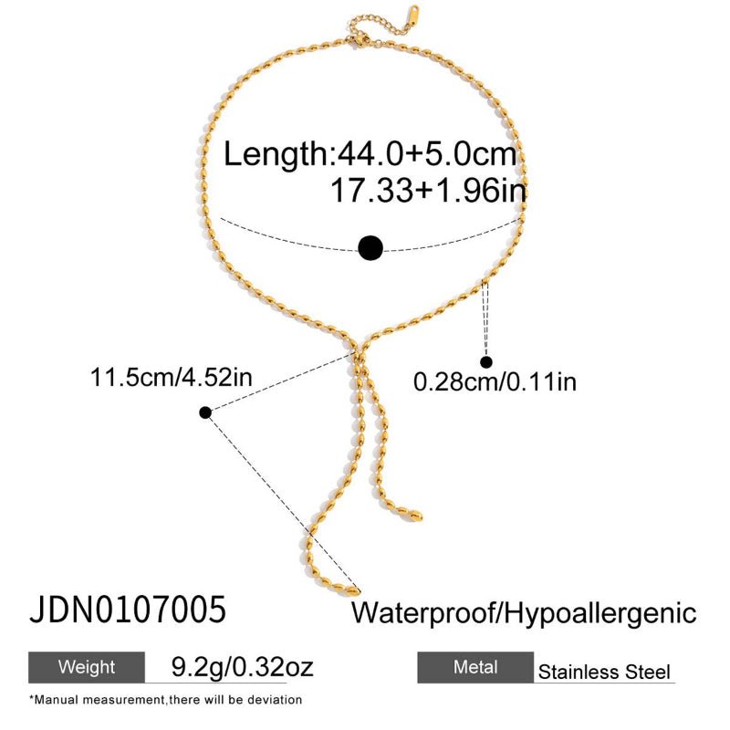 Stainless Steel Y-Shaped Chain Necklace Light Luxury High-End Titanium Steel Long Sweater Chain Fall Winter Cross-Border Jewelry