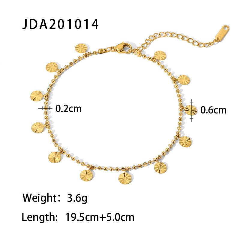 INS Vintage 18K Gold Plated Cross Dainty Anklet Fashion Stainless Steel Ankle Bracelet Jewelry for Women