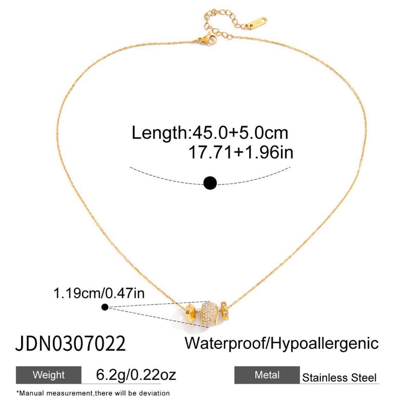 Waist Bead Titanium Steel Necklace Light Luxury Fortune Bead Choker Bvlgari Style Stainless Steel High-End Cross-Border Jewelry for Women