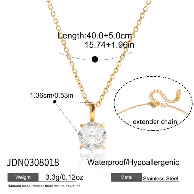 18K Plated Titanium Steel Zircon Necklace Light Luxury High-End Choker Tarnish-Free Stainless Steel Cross-Border Jewelry