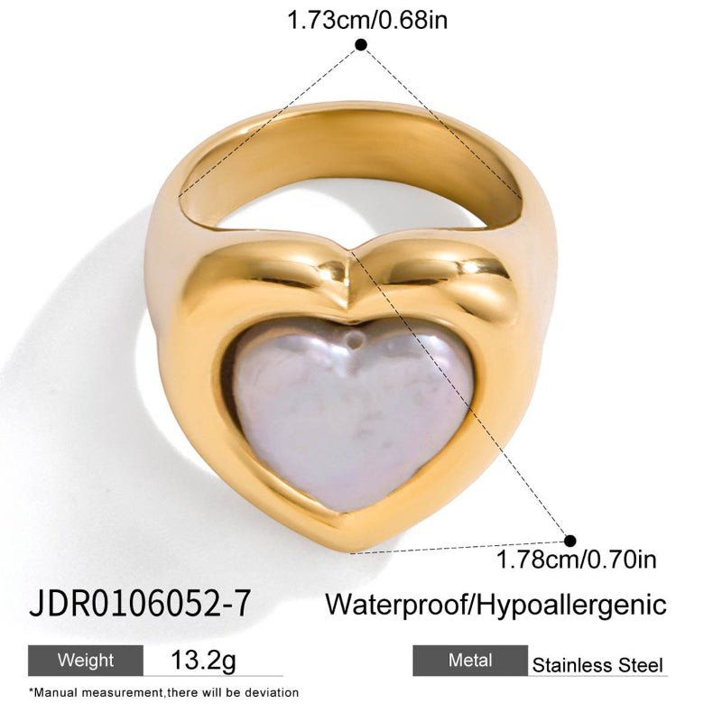 Valentine's Day Heart Ring Titanium Steel Tarnish-Free Band Light Luxury High-End Stainless Steel Cross-Border Jewelry for Women