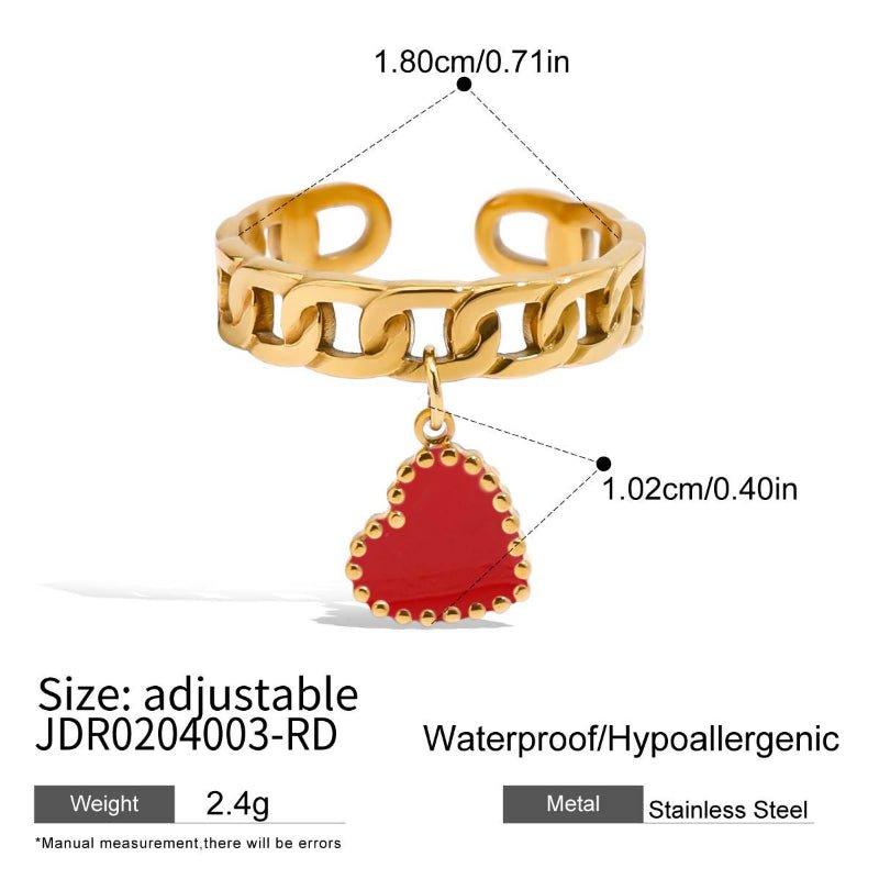 Valentine's Day Heart Ring Titanium Steel Tarnish-Free Band Light Luxury High-End Stainless Steel Cross-Border Jewelry for Women