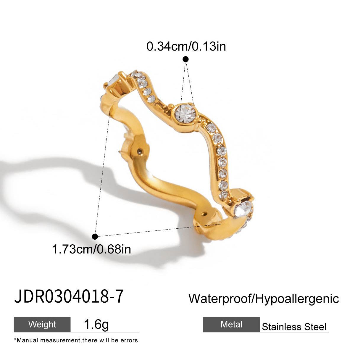 Light Luxury Titanium Steel Zircon Ring Tarnish-Free Stainless Steel Women's Band Cross-Border Jewelry