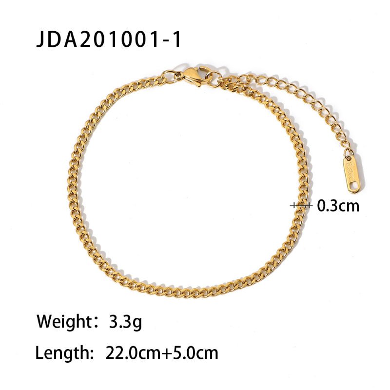INS Vintage 18K Gold Plated Cross Dainty Anklet Fashion Stainless Steel Ankle Bracelet Jewelry for Women