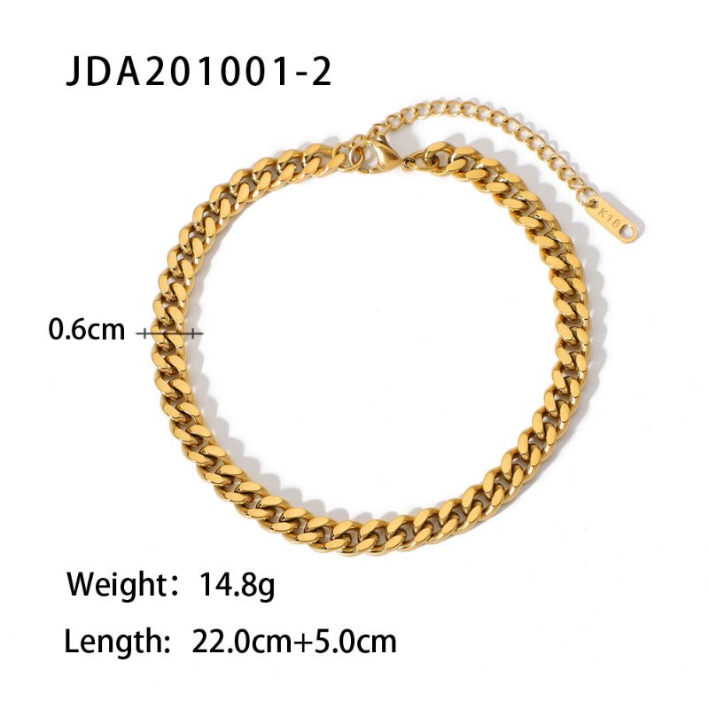 INS Vintage 18K Gold Plated Cross Dainty Anklet Fashion Stainless Steel Ankle Bracelet Jewelry for Women