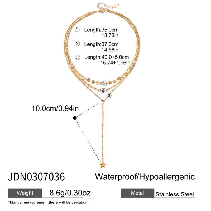 Stainless Steel Y-Shaped Chain Necklace Light Luxury High-End Titanium Steel Long Sweater Chain Fall Winter Cross-Border Jewelry