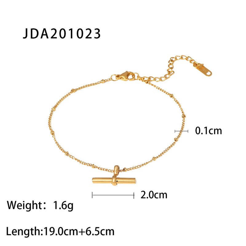 INS Vintage 18K Gold Plated Cross Dainty Anklet Fashion Stainless Steel Ankle Bracelet Jewelry for Women