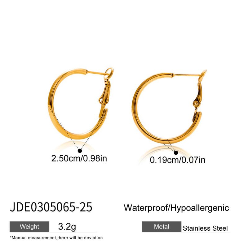 European American Titanium Steel Big Hoop Earrings Minimalist High-End Stainless Steel Tarnish-Free Cross-Border Jewelry for Women