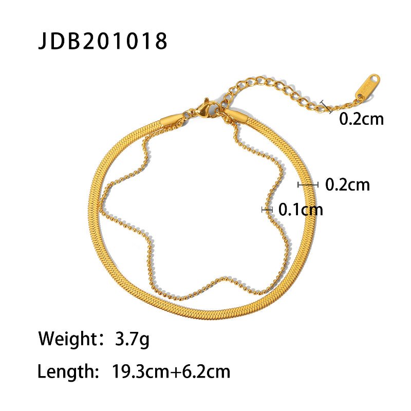 INS Vintage 18K Gold Plated Cross Dainty Anklet Fashion Stainless Steel Ankle Bracelet Jewelry for Women