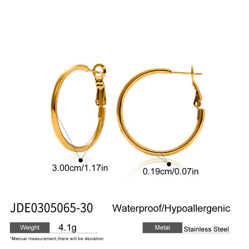 European American Titanium Steel Big Hoop Earrings Minimalist High-End Stainless Steel Tarnish-Free Cross-Border Jewelry for Women