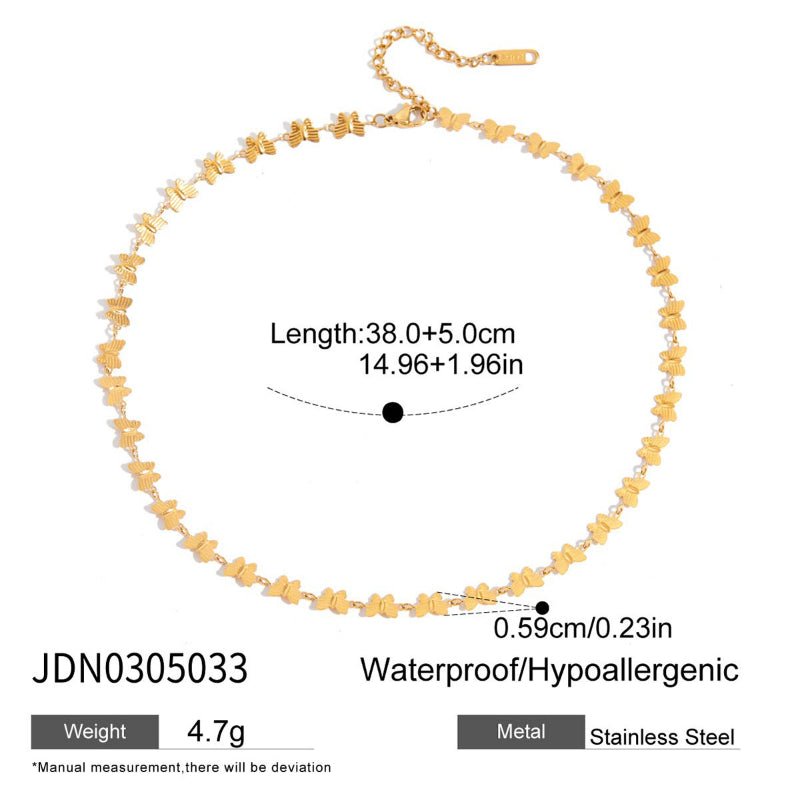 Waist Bead Titanium Steel Necklace Light Luxury Fortune Bead Choker Bvlgari Style Stainless Steel High-End Cross-Border Jewelry for Women