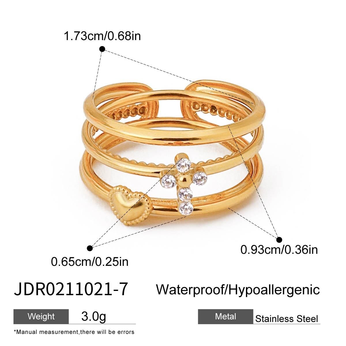 Light Luxury Titanium Steel Zircon Ring Tarnish-Free Stainless Steel Women's Band Cross-Border Jewelry