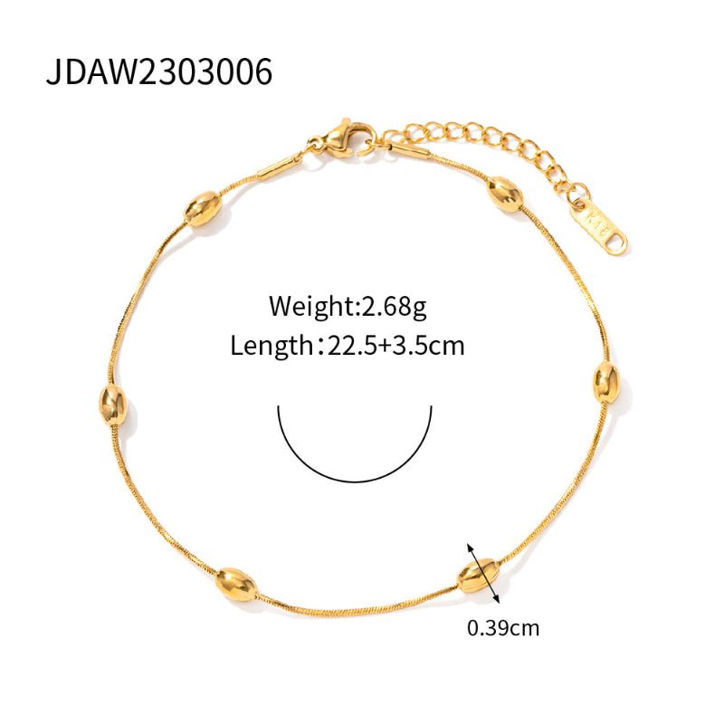 INS Vintage 18K Gold Plated Cross Dainty Anklet Fashion Stainless Steel Ankle Bracelet Jewelry for Women