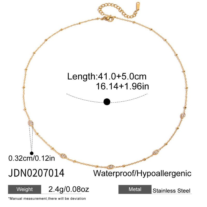 Waist Bead Titanium Steel Necklace Light Luxury Fortune Bead Choker Bvlgari Style Stainless Steel High-End Cross-Border Jewelry for Women