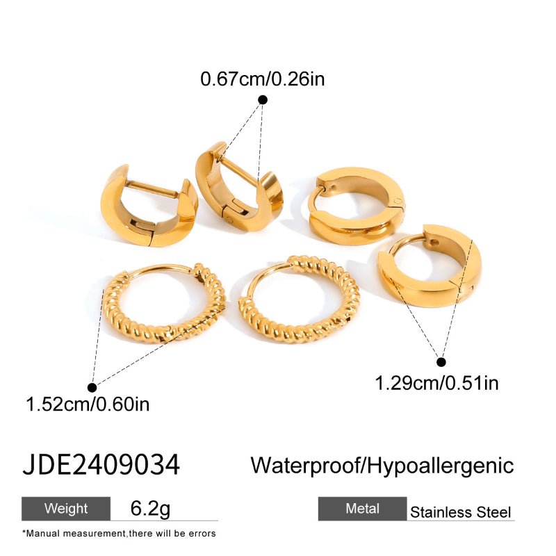 European American 3 Pairs Stainless Steel Zircon Stud Earrings High-End Dainty Pearl Earrings Titanium Steel Cross-Border Ear Jewelry for Women