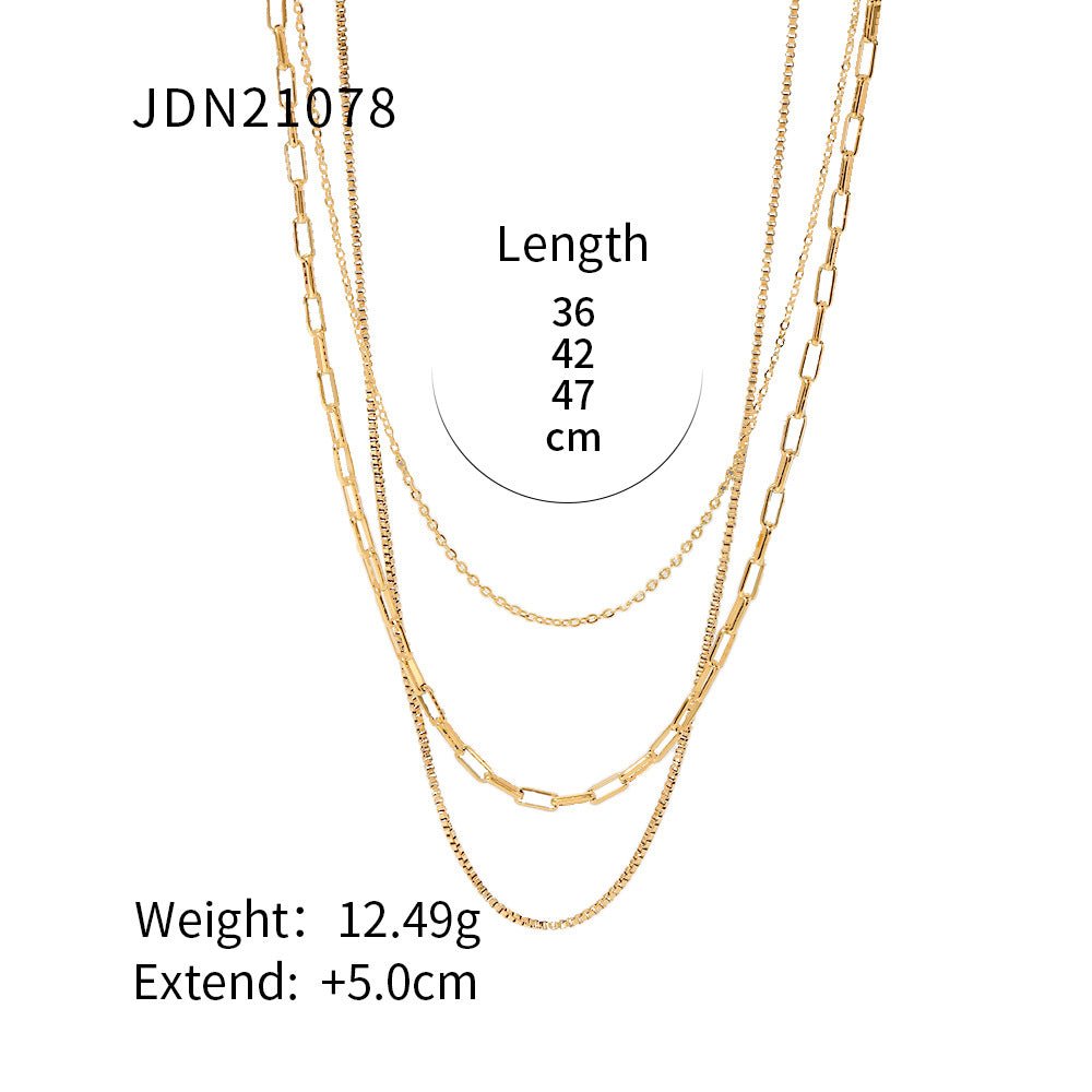 Titanium Steel Sweater Chain Necklace Light Luxury Niche Jewelry for Women High End Sense Stainless Steel European and American Autumn Winter Accessories